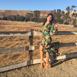 Floral Long Sleeve Cocktail Dress